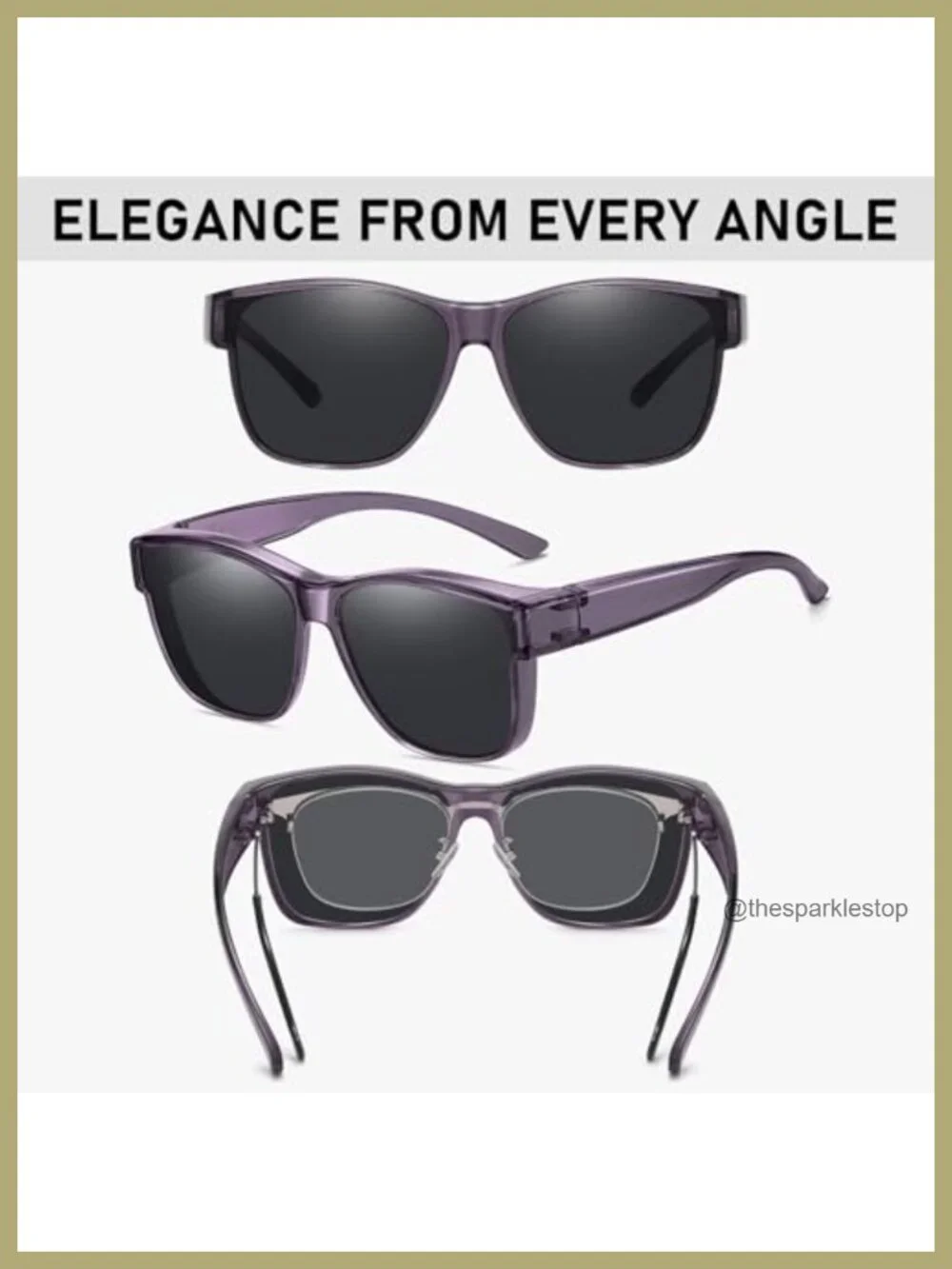 Polarized Sunglasses Fit Over Glasses - UV400 Protection Oversized Square Shades